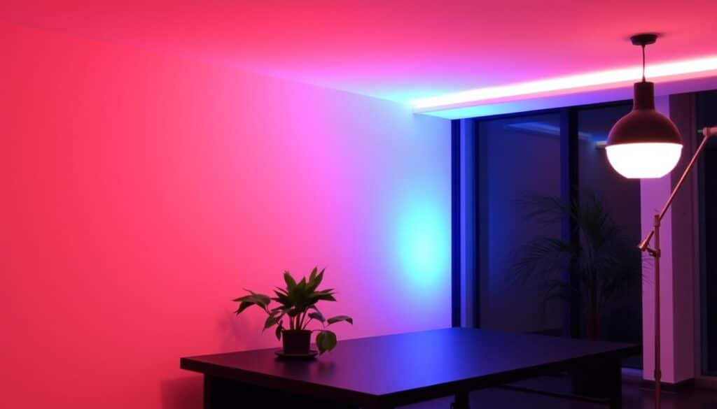 A detailed, technical rendering of the Color Rendering Index (CRI) concept. In the foreground, a 3D visualization of the CRI scale, depicting a range of color samples and their corresponding CRI values, rendered with photorealistic lighting and textures. In the middle ground, a clean, minimalist infographic showcasing the key attributes and applications of CRI, such as its impact on color perception and use in lighting design. The background features a subtle, blurred gradient of warm and cool color tones, highlighting the relationship between CRI and color temperature. The overall aesthetic is sleek, informative, and visually engaging, suitable for use in a technical article on the topic.